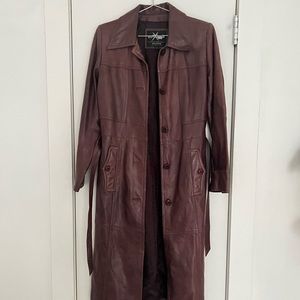 Vintage Leather Trench Coat